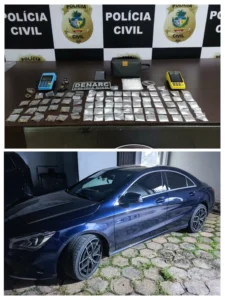 O estudante foi interceptado  pela polícia com drogas 
em veículo de luxo I Foto: Divulgação/PCGO