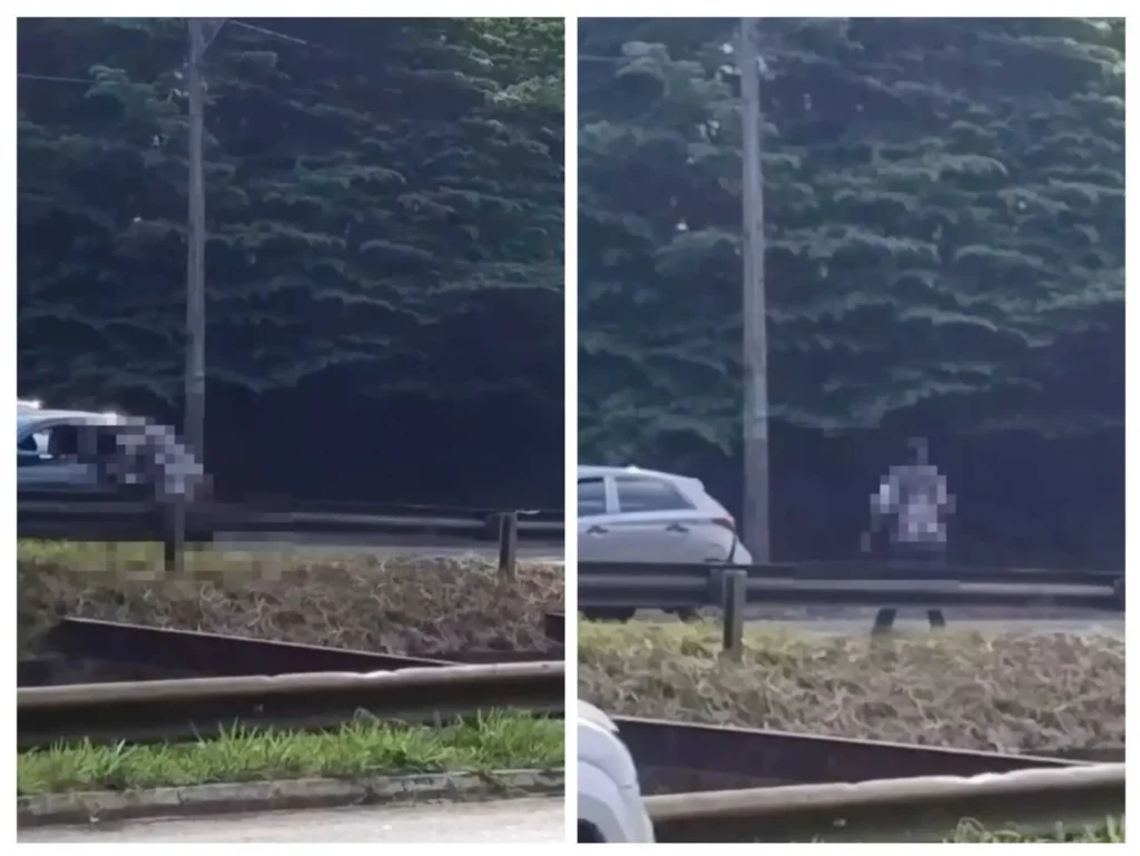 Vídeo mostra a vítima instantes antes de ser atingida por um veículo, no exato momento em que o homem se joga na frente do carro I Foto: Divulgação/SMM