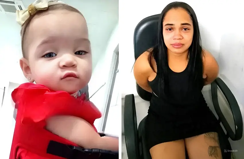 Simare Rayane, de 27 anos, trabalhava como frentista e morava com a bebê, chamada Sofia, de 10 meses I Foto: Reprodução