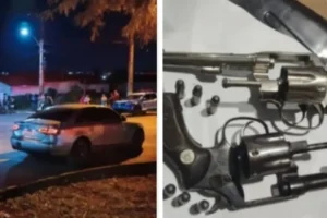 O homem teria estacionado o carro na contramão e entrou no local com duas armas na mão, ameaçando alguém presente I Foto: Reprodução
