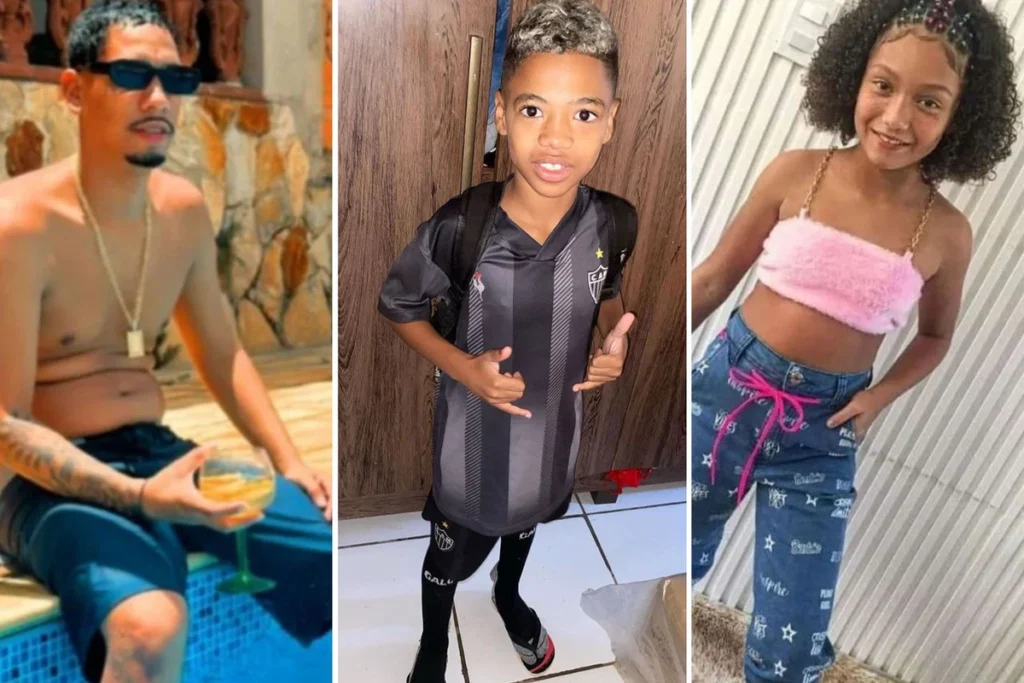 As vítimas são Heitor Felipe, de 9 anos, seu pai Felipe Junior Moreira Lima, de 26 anos, e sua prima Layza Manuelli de Oliveira, de 11 anos I Foto: Reprodução/Redes Sociais