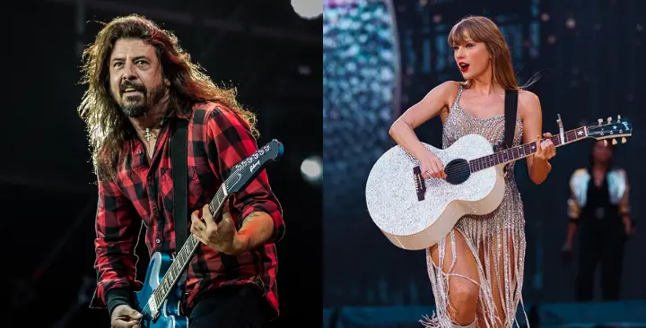 Dave Grohl, do Foo Fighters, e Taylor Swift trocaram farpas em shows em Londres, quando o músico insinuou que Swift não toca ao vivo. | Foto: Reprodução/Andreas Lawen/Instagram