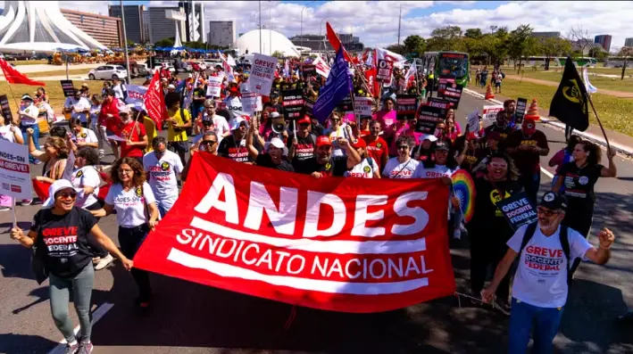 Greve dos docentes federais: manifestação do Andes em Brasília — Foto: Divulgação / Andes