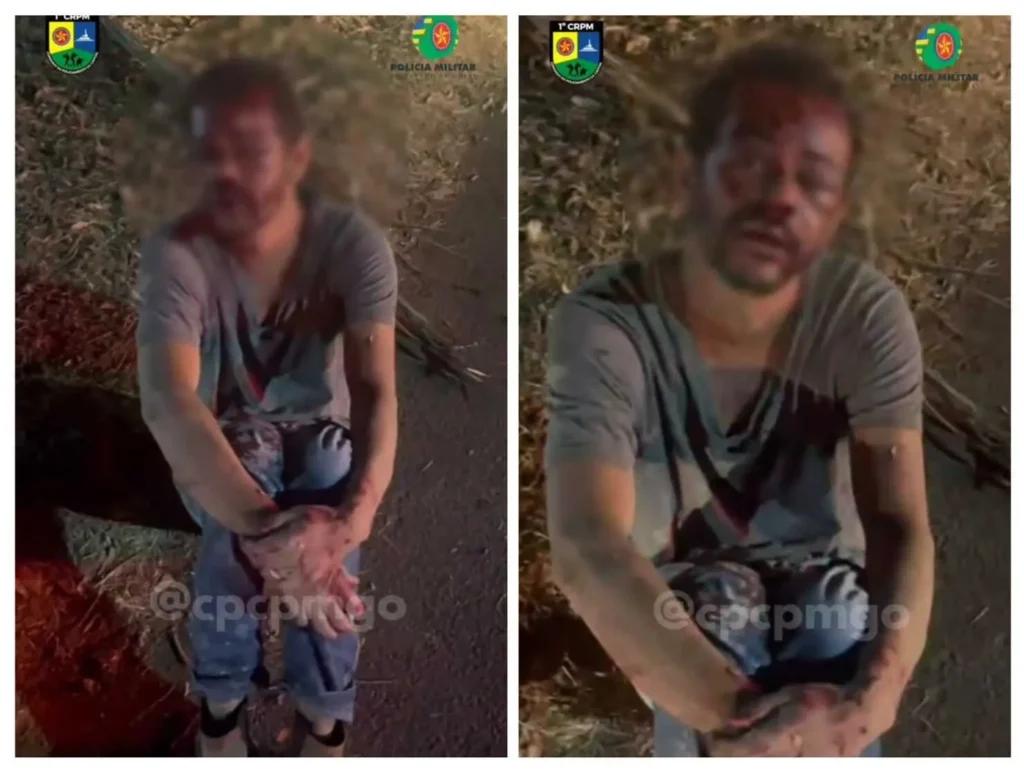 A Polícia Militar acionou o Corpo de Bombeiros, que socorreu o suspeito I Foto; Divulgação/PMGO