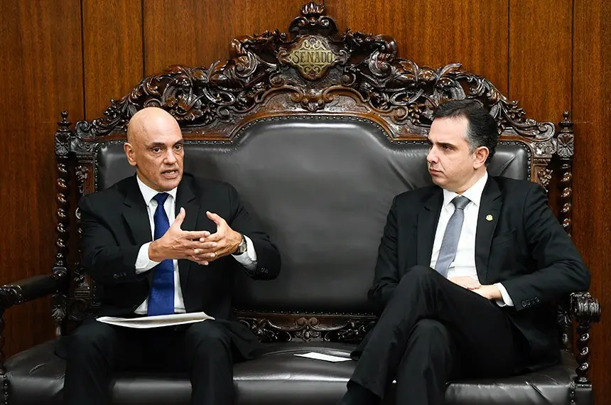 Pacheco dá parabéns a Alexandre de Moraes por trabalho no TSE