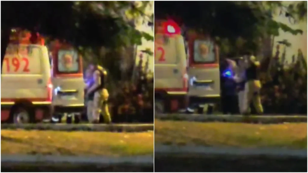 Um vídeo que circula nas redes sociais mostra o momento em que um policial militar atira duas vezes contra um paciente I Foto: Reprodução