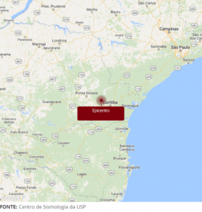 Pesquisadores confirmam abalo sísmico de magnitude 3