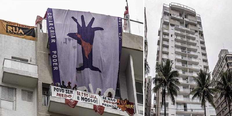 Integrantes do MTST e Povo Sem Medo deixam triplex no Guarujá