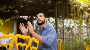 Matheus Ribeiro recebe jornalistas para bate-papo no QG da campanha