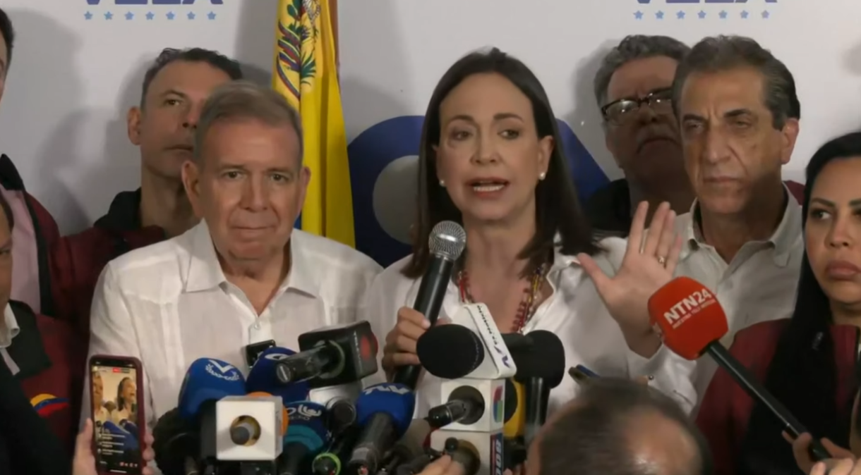 Maria Corina Machado fala apos resultado da eleicao presidencial na Venezuela que reelegeu Nicolas Maduro em 29 de julho de 2024 1