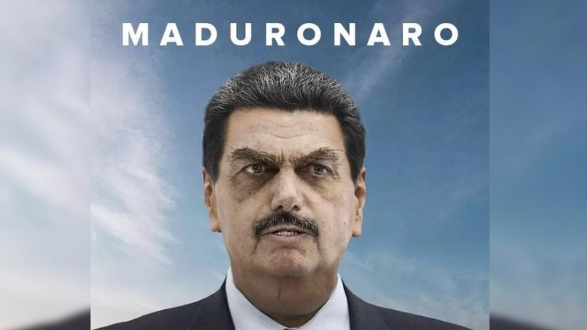 Montagem do ex presidente Jair Bolsonaro e do presidente da Venezuela Nicolas MaduroReproducaoX@JoaquinTeixeira25 7 2024