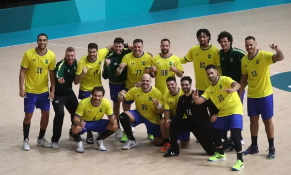 Selecao Brasileira de handebol masculino nos Jogos Pan Americanos de Santiago 2023