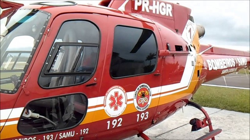 Helicóptero do Corpo de Bombeiros faz resgate de urgência