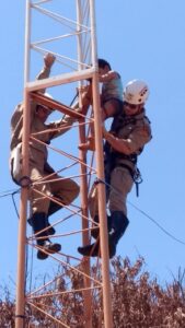 Corpo de Bombeiros Militar resgata criança de 4 anos em torre