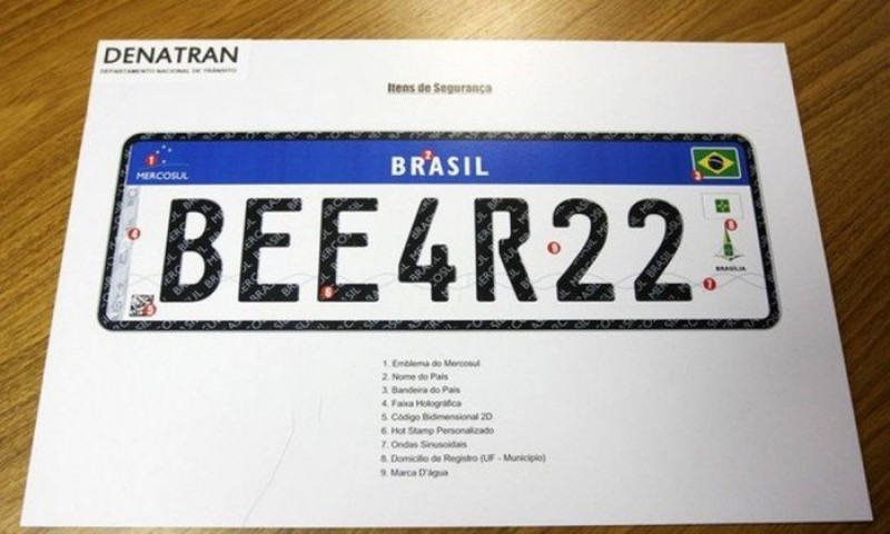 Novo modelo de placas de veículos começa a valer em 1º de setembro