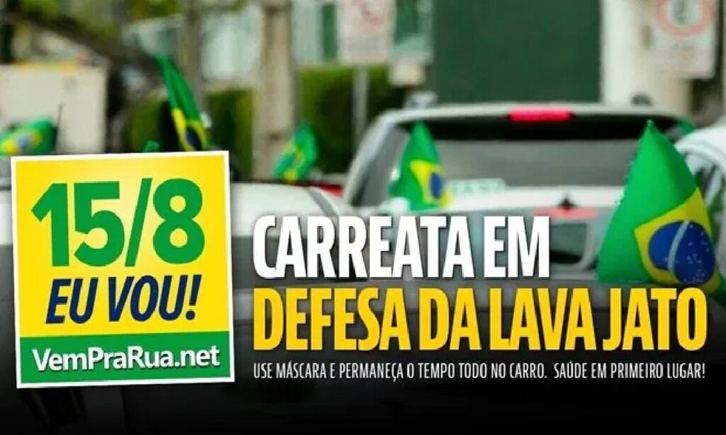 Movimento Vem Pra Rua organiza carreata em defesa da Lava Jato