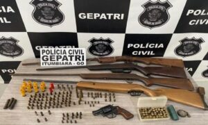 Investigado por ameaça é preso com diversas armas e munições