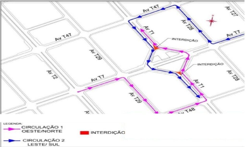 SMT altera circulação de veículos em praça da Avenida T-7