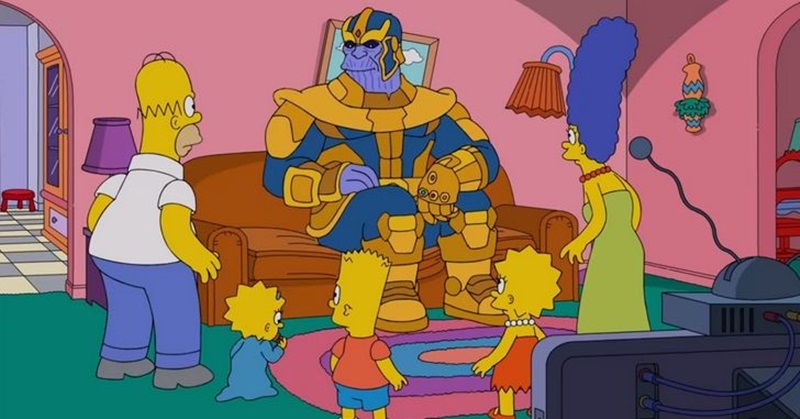 Thanos participa de nova piada de abertura de 'Os Simpsons'