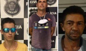 Trio é preso acusado de roubar mercearia e ameaçar criança em Abadia de Goiás