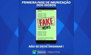 SMS de Trindade alerta sobre mensagens falsas em relação a cronograma de vacinação