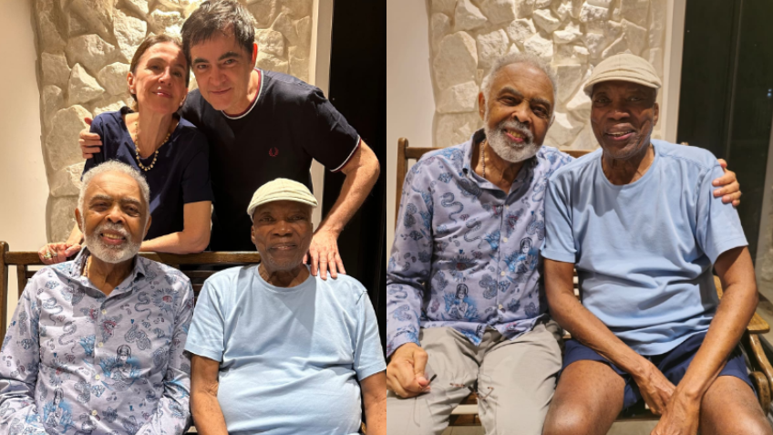 Encontro: Milton Nascimento recebe Gilberto Gil e Samuel Rosa | Foto: Reprodução/Instagram