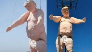 Estátua de Donald Trump pelado é inaugurada, em Las Vegas