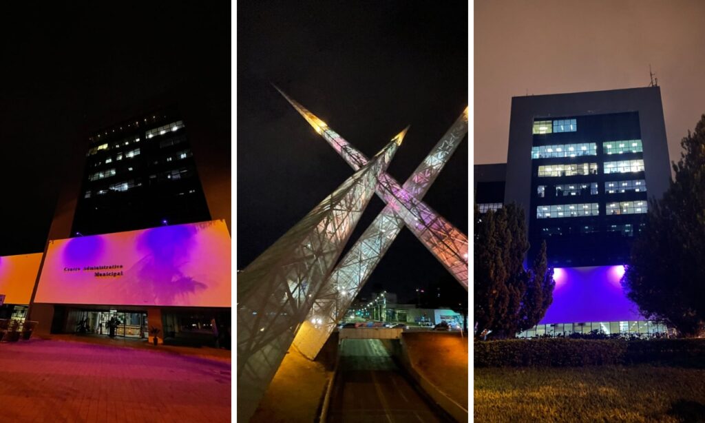 Monumentos em Goiânia são iluminados  com a cor rosa. Saiba o que se celebra