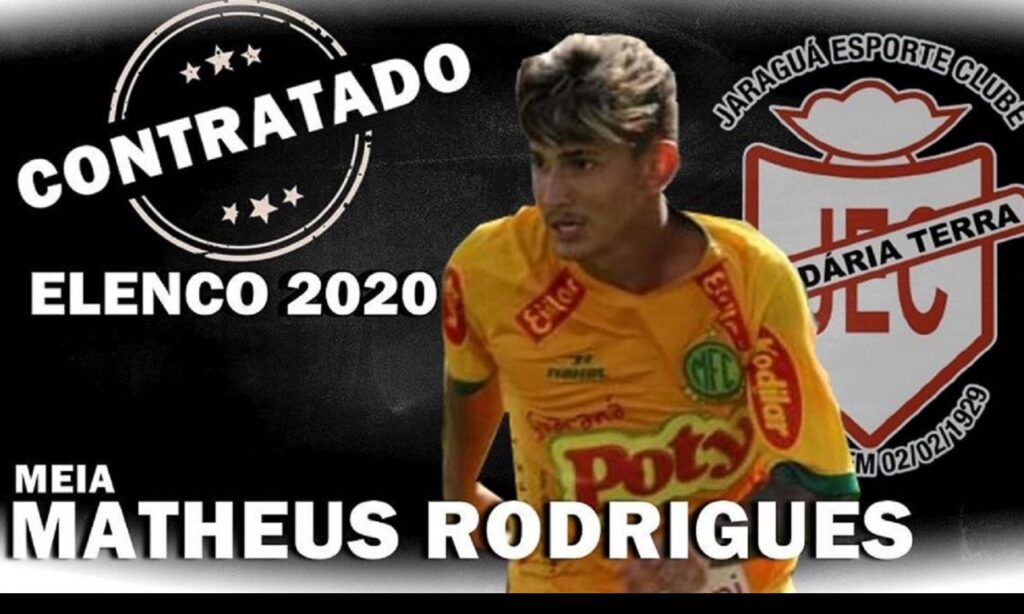 Jaraguá anuncia a contratação de meia Matheus Rodrigues