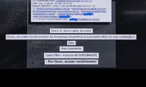 Pedido de ajuda do governo do Amazonas foi para e-mail errado de gestores do RJ