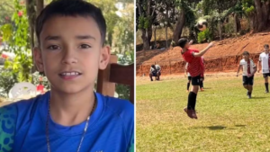 Matheus Henrique Souza Silva, de 11 anos, morreu dias depois de cair enquanto jogava futebol Foto: Divulgação