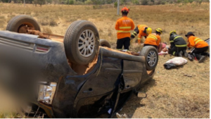 A motorista levava seus dois filhos no carro (Foto: CBM/GO)