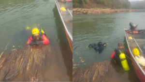 Corpo de Bombeiros Militar de Goiás, foi acionado para realizar buscas por um homem que teria se afogado no Rio Corumbá Foto: Reprodução/ CBMGO