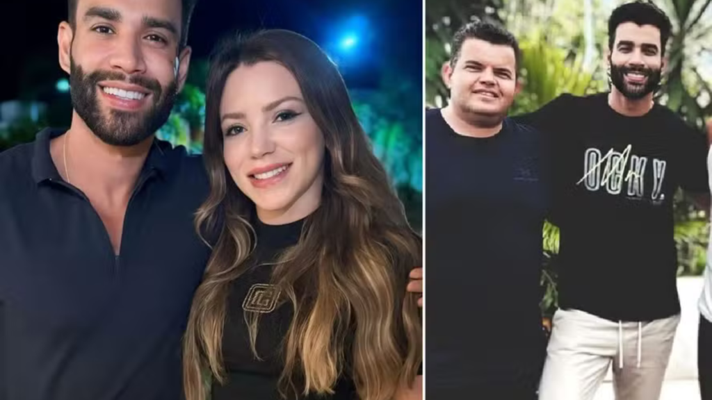 Gusttavo Lima com Aislla Rocha e com o marido dela, André Neto. Foto: Reprodução/ instagram