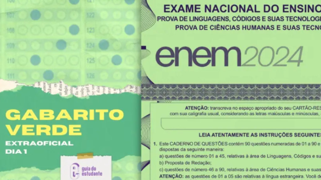 Gabarito prova verde Enem 2024: confira as respostas do 1º dia