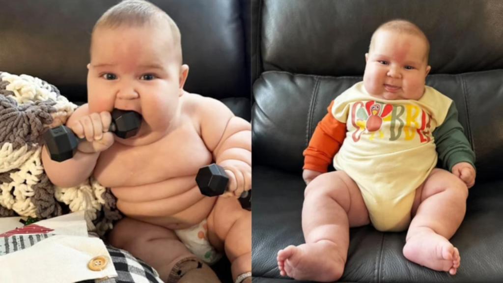 Bebê de 5 meses surpreende ao pesar 15 kg e conquista olhares da NFL Foto: Divulgação