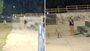 Homem atira para o alto em pista de skate após se incomodar com barulho Foto: Divulgação