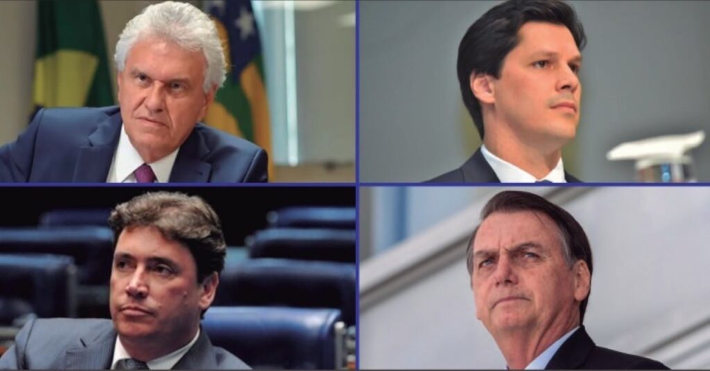 Ronaldo Caiado, Daniel Vilela, Wilder Morais, Jair Bolsonaro foto Reprodução