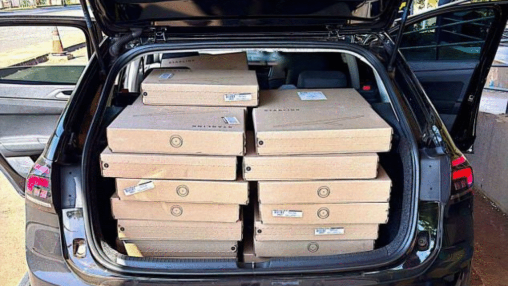 PRF apreende R$ 51 mil em equipamentos eletrônicos ilegais na BR-153 Foto: Divulgação