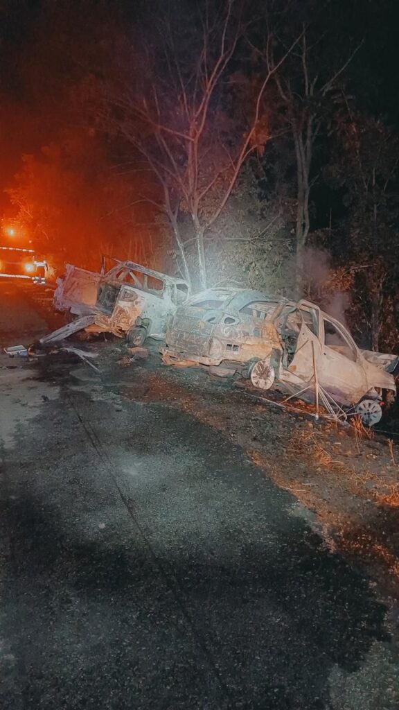 Colisão frontal deixa duas pessoas mortas na BR-153 em Porangatu