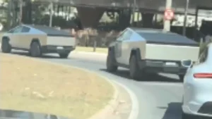 Cybertrucks da Tesla de R$ 1,5 milhão desfilam em Goiânia
