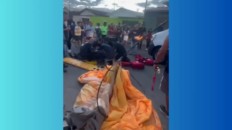 Paraquedista que sofreu acidente durante salto em Anápolis continua em estado grave Foto: Divulgação