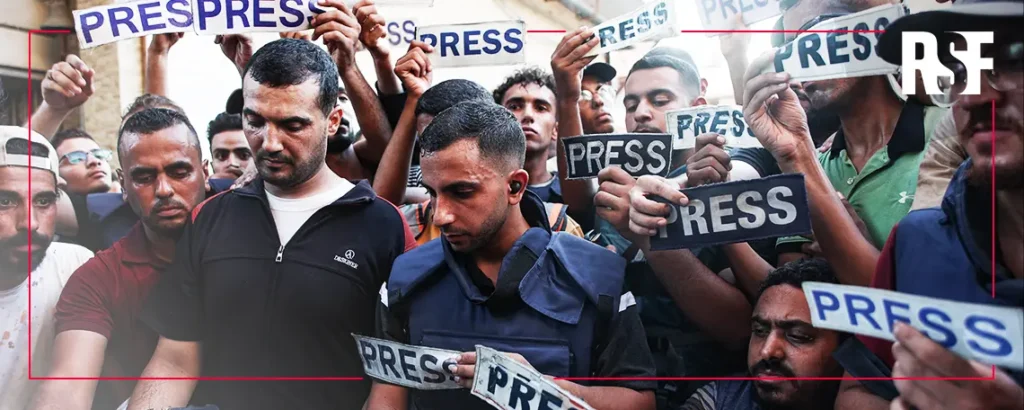 Cinco jornalistas da Al Jazeera morrem em ataque israelense próximo a hospital em Gaza Foto: Reproduçãp/RSF
