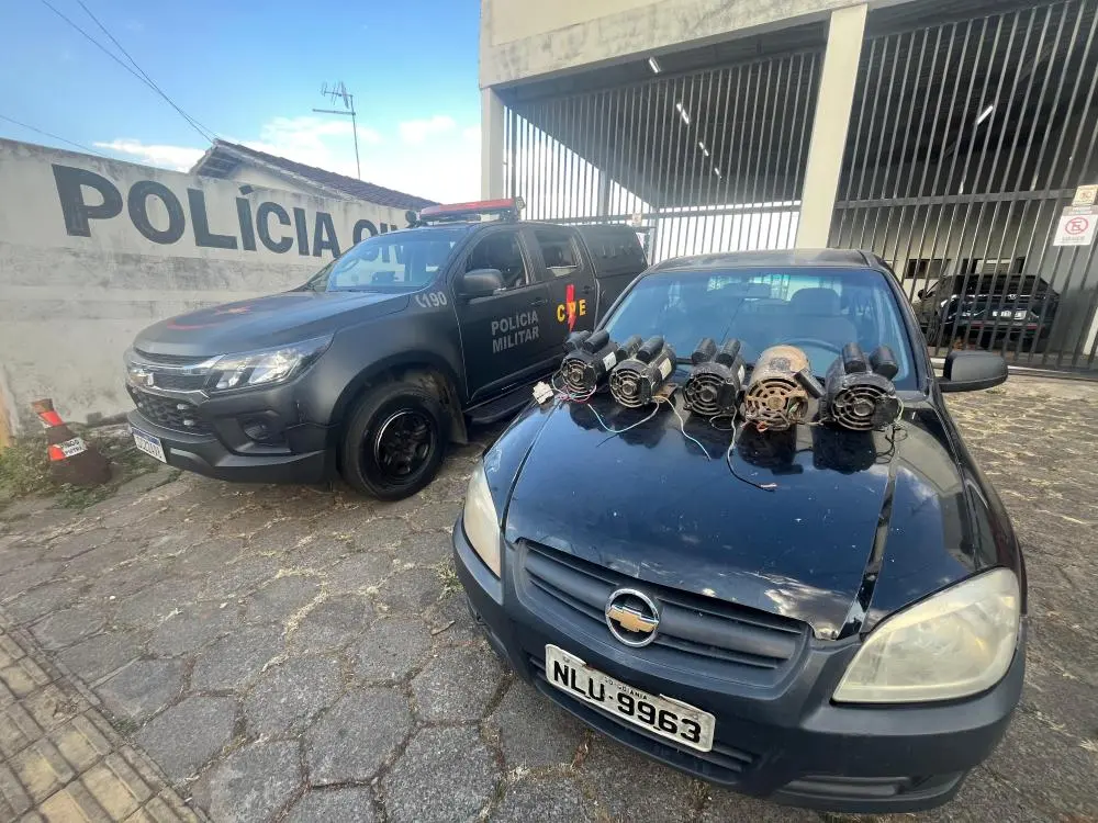 Foragido é preso com carro e 5 motores de betoneiras furtados em Aparecida