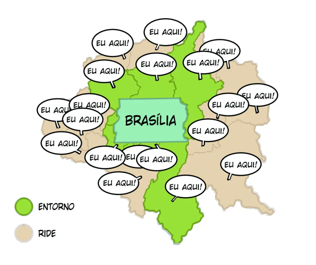 O Entorno do Distrito Federal (DF), com seus 10 municípios fronteiriços à Capital do País Takeshi Gondo - Ilustrador