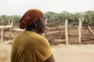 medium shot old woman exterior portrait