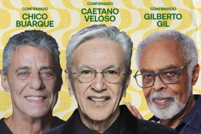 Trio elétrico com Caetano Veloso, Gilberto Gil, Chico Buarque e Djavan sairá do Posto 5 de Copacabana, no Rio de Janeiro