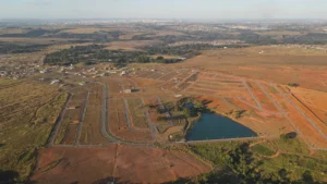 Vista aérea do bairro planejado Reserva do Bosque, em Abadia de Goiás