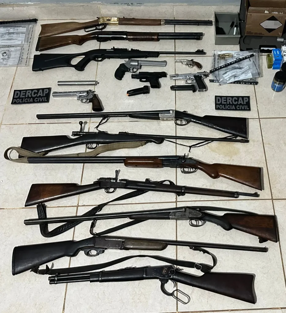 Polícia Civil apreende arsenal com 15 armas e 3 mil munições em Niquelândia Foto: Divulgação/PCGO