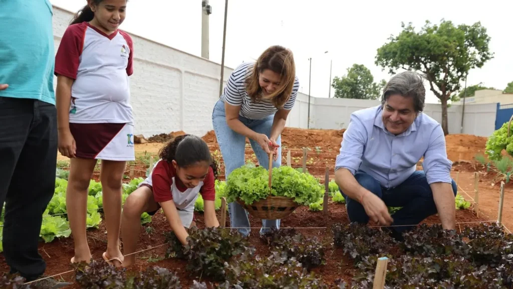 Escola Valdir Gonçalves de Aguiar já utiliza hortaliças frescas na merenda escolar| foto: Divulgação